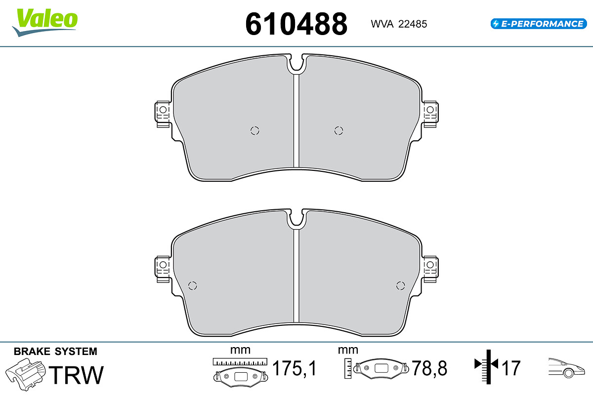 Sada brzdových platničiek kotúčovej brzdy VALEO